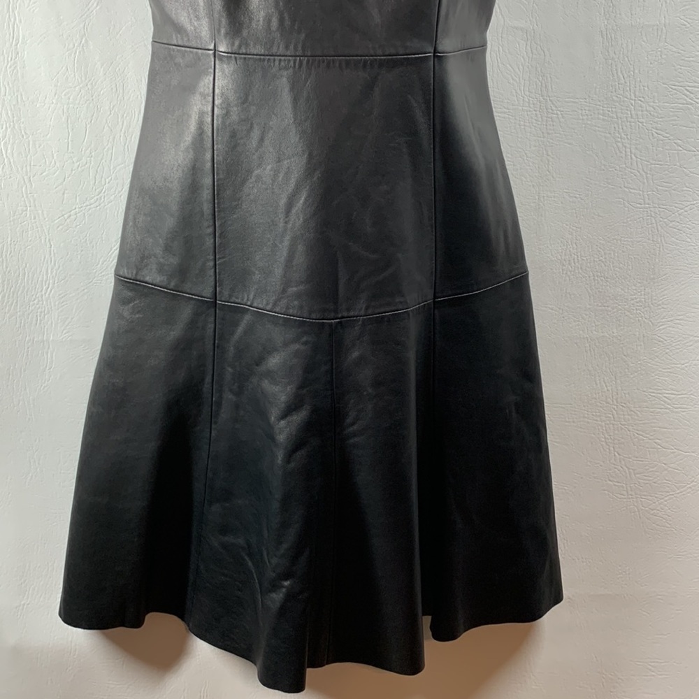 NWT Antonio Melani Luxury Soft Black Leather Sleeveless Dress, 2 - Picture 3 of 10